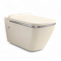 Wall-mounted toilet with soft close lid and ceramic construction 60 x 36 x 30cm beige