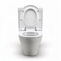 One-piece white ceramic toilet with efficient flush system and standard height 70 x 40 x 50cm