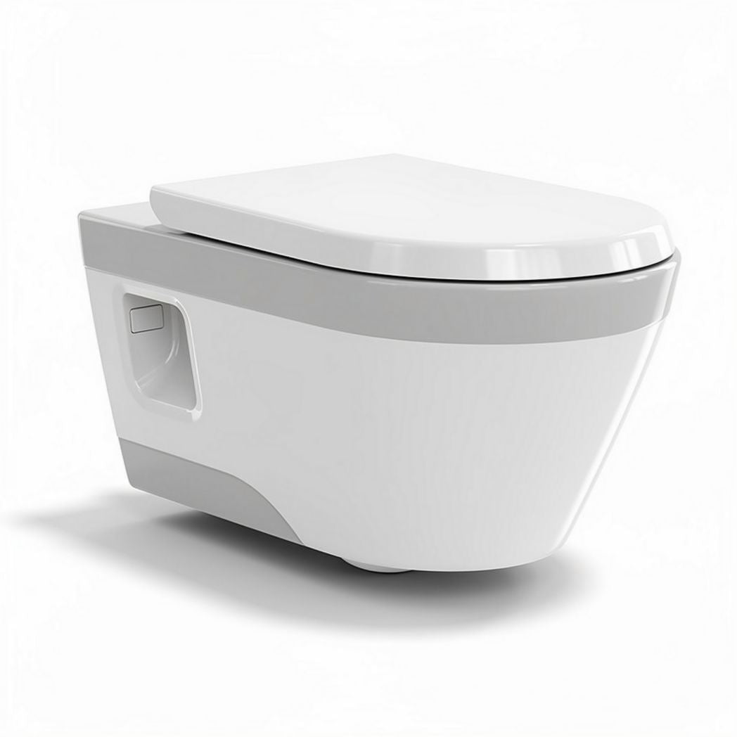 Wall-mounted toilet with modern design and high-efficiency flush system 70 x 40 x 35cm