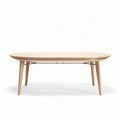 Wooden oval dining table with adjustable legs and modern design 150 x 80 x 75cm
