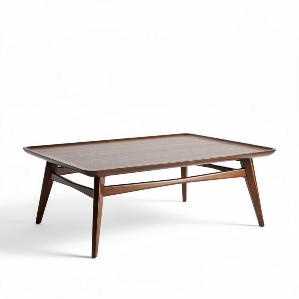 Wooden coffee table with rectangular shape and natural finish 120 x 80 x 45cm